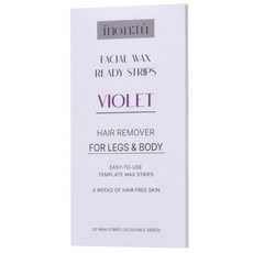 DHI 인온투 왁스스트립 바이올렛 20매 제모 패드 페이스 바디 왁싱 테이프 패치, 1개, 20g