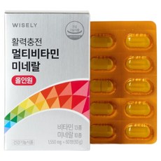 와이즐리 활력충전 멀티 비타민 미네랄 올인원, 1개, 60정