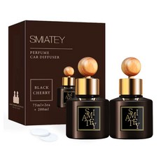 스미어티 프리미엄 퍼퓸 차량용 디퓨저 75ml 2p + 200ml 리필, 1세트, 블랙체리 1세트, 블랙체리