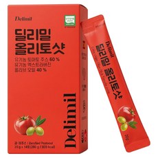 딜리밀 유기농 엑스트라버진 올리브오일 토마토 듀얼 올토샷 스틱 20ml 14포, 1박스, 280g