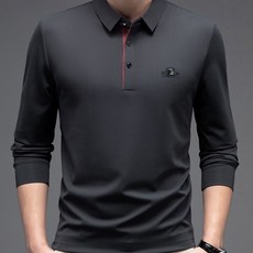 무봉제 고급 라펠 하이엔드 디자인 남성 긴팔 카라티셔츠