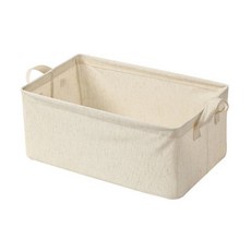 패브릭 접이식 수납함 다용도 정리함, 아이보리, 1개