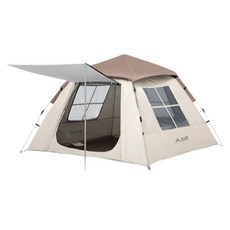 스타일닥터 원터치 텐트 이중으로 3-4인용 캠핑 텐트 비에 자외선 차단 홈 텐트, 3-5인용, 실버&화이트