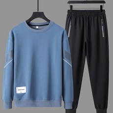 THE G&G 남성 무지 트레이닝복 가을 라운드 츄리닝맨투맨세트 운동복세트