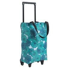 오드상회 휴대용 접이식 장바구니 캐리어 카트, D4 플라워, 1개