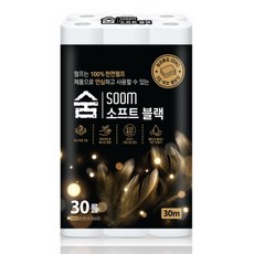숨 물에 잘 녹는 친환경 화장지 3겹 30m 30롤 무형광 두루마리 휴지+휴대용티슈, 1개