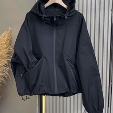 여성 캐주얼 후드자켓 코트 루즈핏 봄자켓 점퍼 데일리 바람막이 숏트렌치 아우터