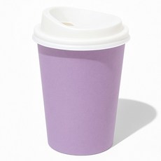 테이크아웃 13온스 종이컵 라벤다칼라100개+뚜껑100개 세트상품, 13oz라벤다컵100개+10/13롱타공 화이트100개, 1개
