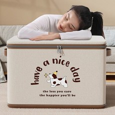 Tixpra 대용량 이불 옷 정리함 패브릭 접이식 리빙박스 1+1, 2개, 강아지