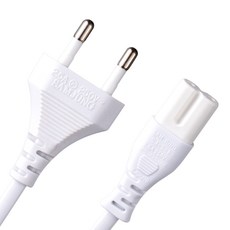 삼정 국산 AC 8자 백색 코드 화이트 전원케이블, 2m, 1개