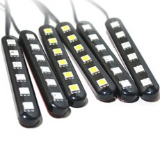 오토바이 싸이키 6구 파박이 경광등 LED 5050 스트로브 배달대행 바이크 면발광 튜닝 용품, 블루, 1개