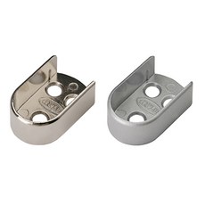 U소켓 19파이 봉소켓 옷걸이봉 파이프소켓 옷봉 고정 브라켓 받침대 행거부속 부품, 니켈