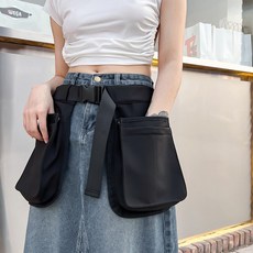 [웨일쓰] 스포츠 힙색 허리가방 등산 낚시 스키 택배 허리색 방수 작업 다기능 벨트 엉덩이 가리개 포켓, 블랙, 1개