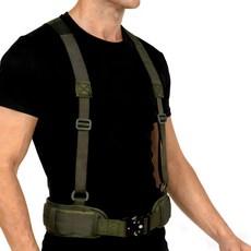 GAPINO 전술 벨트 다용도 낚시 등산 멜빵 야외 장착 키홀더 물병홀더 세트, 그린, 1세트