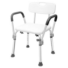 LIL 목욕의자 6단 높이조절 스텐 노인 환자 어르신 장애인 샤워 욕실 미끄럼방지 의자, 화이트, 1개