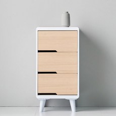 새싹가구 클릭 400 3단 서랍장, 화이트오크