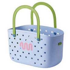 모어데이홈 클린 물빠짐 다용도 목욕바구니+수납칸 2개, 블루