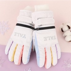 예일 레인보우 스키장갑 라지 알록달록포인트 손등지퍼 수납으로 간편한 수납가능 벨크로타입