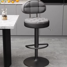 홈바 의자 높이조절 회전 발걸이형 모던 인테리어 높은 카페 바 체어 미용실 의자, 1개, 그레이