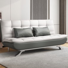 비아이와이 가정용 가죽 견고하고 다기능 접이식 소파베드 DDH3, 베이지&그레이