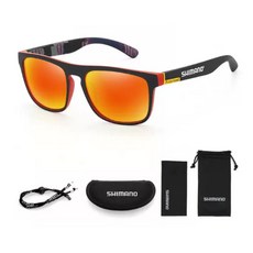시마노 편광 선글라스 UV400 보호 오토바이 자전거 하이킹 스키 낚시 골프 운전 여행, 오렌지, 1개
