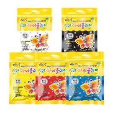 아모스 탱탱 아이클레이 50g 5색세트, 흰색 노랑 빨강 파랑 검정, 1개
