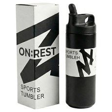 온레스트 스포츠 텀블러 보온 보냉 스텐 빨대 헬스장 운동용 차량용 밀폐, 1개, 550ml, 블랙