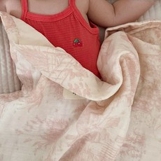 마롤로뜨 거즈 아기 블랭킷 사계절 낮잠 이불 담요 신생아 겉싸개 뜨왈드주이, 핑크_뜨왈드주이 블랭킷