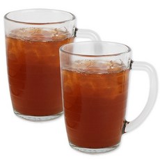 글라스락 내열강화 스트라이프머그 460ml, 투명, 2개