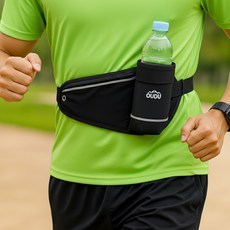 런버디 스포츠 런닝벨트 조깅 마라톤 운동 벨트 휴대폰 수납, 블랙, 1개