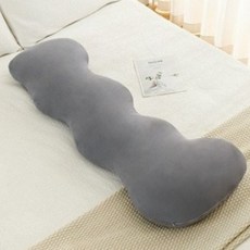 YAPOGI 고밀도 충진 냉감 다용도 롱 커버분리형 파도 구름 바디필로우, 그레이