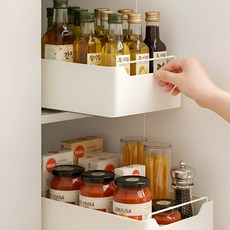 클릭키아 싱크대 하부장 슬라이딩 레일선반, 화이트, 1개