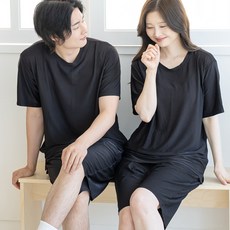 아킵 시원한 냉감 라운드 반팔 세트 잠옷 파자마 빅사이즈
