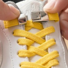 핑크웨일 매듭없는 버튼형 신발끈 운동화 고탄력 고무줄