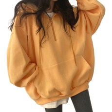 릴리제인 여성용 오버핏 반집업 후드티