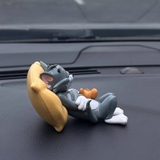 톰과 제리 자동차 장식 인형 차량용 대시보드 꾸미기 귀여운 책상 마스코트 인테리어 소품, 고양이와 쥐, 1개