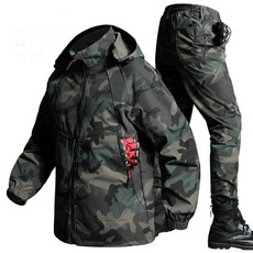 ANYOU 남성 춘추 카모플라쥬 작업복세트 아웃도어 전술복 방수 방풍 등산복 아웃도어 트레이닝복 상하세트