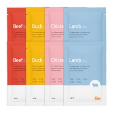 씽크라이크펫 강아지화식 자연식 사료 50g, 8개, 소+닭+오리+양, 소+닭+오리+양(각 2개씩/총 8개)