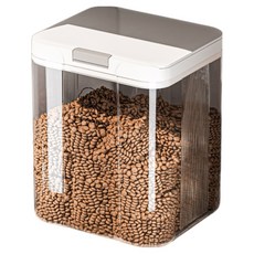 PASTEL PET 寵物簡約飼料保存桶, 5L, 白色, 1個