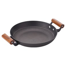 베카 시즈닝 무쇠 양수 그리들팬, 28cm, 1개