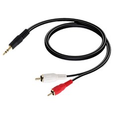오디오케이블 AUX선 스피커잭 2RCA 3.5 앰프연결선 휴대폰 3M, 1개