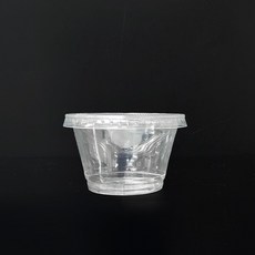 74파이 4온스(115ml) 투명 PET컵+무타공 평리드 뚜껑 100개