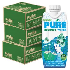 유기농 퓨어 코코넛 워터, 36개, 330ml