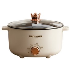 완전 자동 전기 냄비 휴대용 캠핑 멀티쿠커, 용량 4.6L (3-4인 이상)