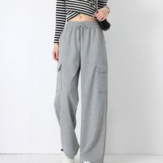 아웃사이즈 OA25001 빅사이즈 캐주얼 스트레이트 오버핏 밴딩 카고 조거 스트링 팬츠