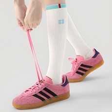 러키유니 러닝 필라테스 요가 사계절용 압박니삭스 양말, 1개, 화이트