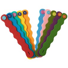 마크라쏭 소근육 발달 펠트지고리놀이 링 부직포 단추 끼우기 연습 연결 시지각 감각통합 작업치료 활동 아동kc 촉감각완구, 물결형, 1개