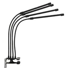 H HNMA HN 식물성장등 LED 클립형 3색 조절 4헤드 실내 식물 육묘 보충등 채소 화훼 재배용 설날, 1개