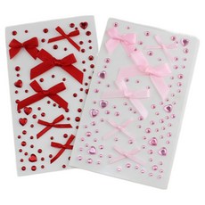 메리레이디 메이크업 리본 얼굴스티커 페이스큐빅스티커 2장*1세트, 1개