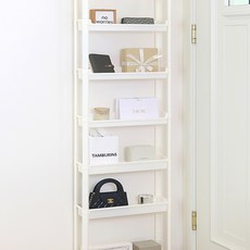 엠컴퍼니 틈새 7단 문뒤 수납장 방문 뒤 까꿍 선반 다용도 틈새장 슬림 공간활용 정리랙 오픈형 화이트 수납선반 폭좁은 인테리어 잡지랙 문틈새 수납함 [XMATO-654690896], 1개